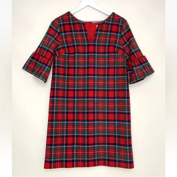 Vineyard Vines Red & Green Greenwich Tartan Plaid Shift Dress Womens 0 - Picture 1 of 10